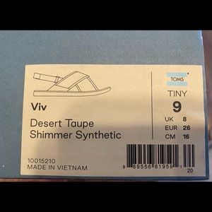 Toms - sandals size tiny 9 brand new with tags